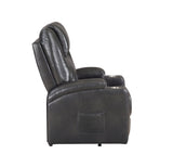 ZUN ACME Evander Recliner w/Power Lift, Gunmetal Leather Aire LV02182