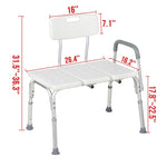 ZUN Medical Bathroom Safety Shower Tub Aluminium Alloy Bath Chair Transfer Bench with Wide Seat & Padded 48856399