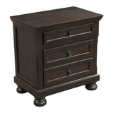 Transitional Design Nightstand Grayish Brown Finish Two Dovetail Drawers Bun Feet Wooden Furniture B01146216