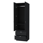 ZUN Tall Mayer Wardrobe in Melamine with Two Doors and Two Drawers B128P203059