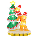 7ft Inflatable Christmas Tree with Gingerbread Men - 7 LED Lights, IP44 Waterproof, Quick 13427032