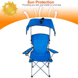 Foldable Beach Canopy Chair Sun Protection Camping Lawn Canopy Chair 330LBS Load Folding Seat w/ Cup 09343235