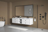 ZUN 96in. W x 48in. H Metal Framed Bathroom Mirror for Wall, Rectangle Mirror, Bathroom Vanity Mirror W1272112602