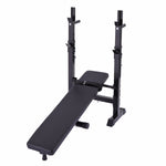 ZUN Adjustable Folding Multifunctional Workout Station Adjustable Workout Bench with Squat Rack - balck W2181P151926