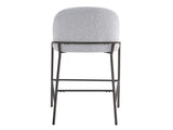 Galen Indoor Metal Upholstered Barstool, Antique Bronze Finish Frame with Gray Fabric, Set of 2 N775P290453G