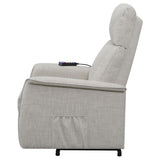 Beige Upholstered Power Lift Recliner with Wired Remote B062P145469