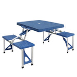 ZUN Siamese Folding Tables and Chairs-Plastic PS Thickening 64000523