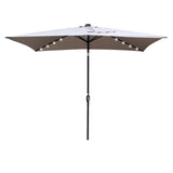 ZUN 10 x 6.5t Rectangular Patio Solar LED Lighted Outdoor Umbrellas with Crank and Push Button Tilt for 84267153