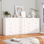 ZUN FCH 9 Drawer Double Dresser for Bedroom, Wide Storage Cabinet for Living Room Home Entryway,White 34963972