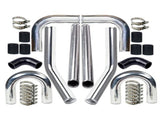 Universal 3" Inch Aluminum Intercooler Piping U-Pipe KitCoupler BlackT-Clamps 80692802