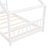 Twin Size House Bed Wood Bed, White N708P182785K