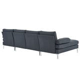 280*130*85 U-Shaped 4-Seat Linen Seat Frame Wooden Frame Back Iron Frame Silver Feet Indoor Modular 62447468
