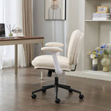 Cross Legged Chair with Flip-up Armrests, Cross Legged Office with Wheels, Comfy Swivel 86214703