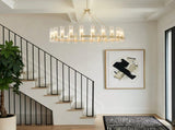 61.4' Gold Wagon Wheel Chandelier With 24 Lights Kit , Pendant Light with Seeded Glass W5008P543993