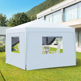 ZUN Outdoor 10x 10Ft Pop Up Gazebo Canopy Tent with Removable Sidewall with Zipper,2pcs Sidewall with W419P147532