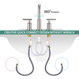 8 in. Widespread Double Handle Bathroom Faucet with Pop Up Drain in Brushed Nickel W122459284