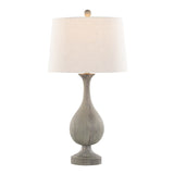 Cipolla Poly 29" Farmhouse Polyresin Table Lamp in Acid Dusty Wood Poly, Antique Soft Brass and B202P224050