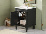 18" French Style Bathroom Cabinet with Storage, Small Space Solution with Ceramic Sink, Adjustable N710P415332B