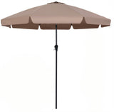 Brown 10ft Scalloped Patio Umbrella with PushButton Tilt, Vented Outdoor Market Parasol with Crank 60246374