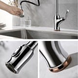 ZUN Pull-Down Kitchen Sink Faucet Copper Mixer Tap Pull-out Silver Lead-free Kitchen Faucet KJZY50 87796738