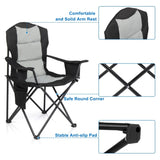 ZUN 35*22*41in Camping Chair Fishing Chair Folding Chair Black Gray 29352425