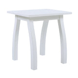 SELMA Acacia wood Accent Side Table in White PU, Weather-Resistant Rectangular End Table for Patio, N770P248135W