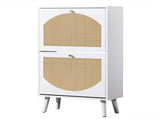 2 dump buckets with high-leg arched rattan shoe cabinet particle board plastic rattan 54*24*98cm 76681799