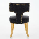 Mid Century Modern Dining Chairs Set of 2, Farmhouse Chenille Fabric Upholstered Accent Chair Curved W1143P314903