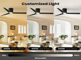 Ceiling Fans with Dimmable Led Lights, 52 Inch Flush Mount Ceiling Fan Remote Control, Quiet DC 08567897