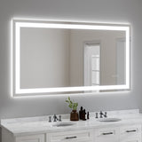 55x30" Frameless Eco-Friendly Silver MirrorDual LED Light StripsFront and Back Lighting T3177P320559
