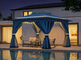 8'x8' Patio Gazebo Outdoor Heavy Duty Party Tent Shelter With Double Roofs, Mosquito Nettings And 20636424