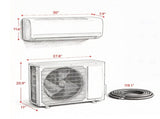 115V Inverter Ductless Mini Split AC & Heat Pump, 450 Sq.Ft Cooling Coverage 73533123