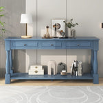 ZUN Console Table 63" Long Console Table with Drawers and Shelf for Entryway, Hallway, Living Room 60562639