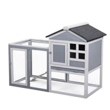 ZUN Indoor Outdoor Rabbit Hutch, Bunny Cage with Run, Pull Out Tray, Guinea Pig House for Small Animals, W2181P152979