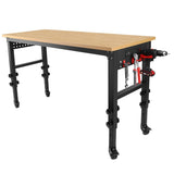 60" 24'' Adjustable Workbench, Rolling Heavy-Duty Worktable with Power Outlet and Wheels, Large W1239P179961