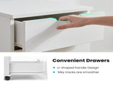3-Drawer Vertical Filing Cabinet Rolling Wood Mobile File Cabinets Under Desk for Home Office with T3623P493349