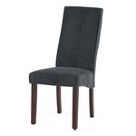 ZUN Dark Grey Dining Chairs Urban Style Fabric Parson Chairs Kitchen Living Room Armless Side Chair with W1516P182405