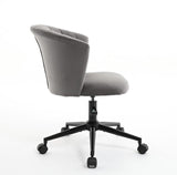 ZUN Home Office Chair, Velvet Fabric Swivel Flower Shape Computer Desk Chair for Home Office or Bedroom W2725P190510