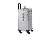 4-in-1 Draw-bar Style Interchangeable Aluminum Rolling Makeup Case Silver 11970627