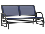 Dark Blue 2-Seat Patio Glider Bench Outdoor Double Swing Rocking 76321477