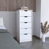 Basilea 5 Drawers Tall Dresser, Pull Out System -White B20092123