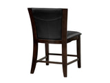 Modern Contemporary Counter Height Chairs Set of 2 Dark Brown Faux Leather Upholstered Espresso B011P321035