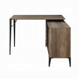 ZUN Rustic Oak Writing Desk with Sliding Barn Door B062P209220