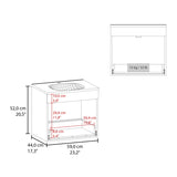 One door Batroom Vanity Hatta, Two Drawers and Open Shelf, Includes Hardware, Black B070P316865
