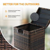 Wicker Patio Trash Bin, 33 Gallon Rattan Trash Can with Lid for Porch Backyard Deck Patio Poolside, 78050334
