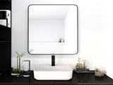 24 x 32 Inch Bathroom Mirror Black Aluminum Frame 74258517