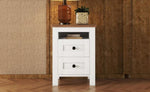 ZUN 2-Drawer Farmhouse Wooden Nightstand Well-proportioned Design and Sleek Lines, Wood Side Table WF317945AAK