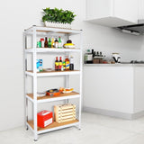 ZUN 5 Tier Laminated White Metal Shelving Unit Adjustable Garage Storage Utility Rack Heavy Duty Shelves 02251443