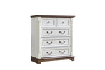 ZUN Farmhouse Style 5 Drawer Dresser Chest with Base Wooden Rustic Chest of Drawers, Storage Dresser W2393P252363