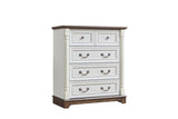 ZUN Farmhouse Style 5 Drawer Dresser Chest with Base Wooden Rustic Chest of Drawers, Storage Dresser W2393P252363